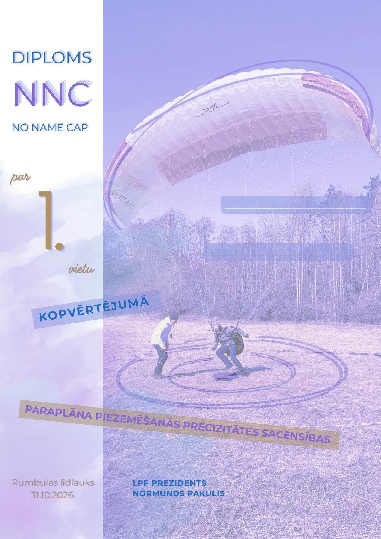 NNC 2026 diploms par 1. vietu kopvērtējumā